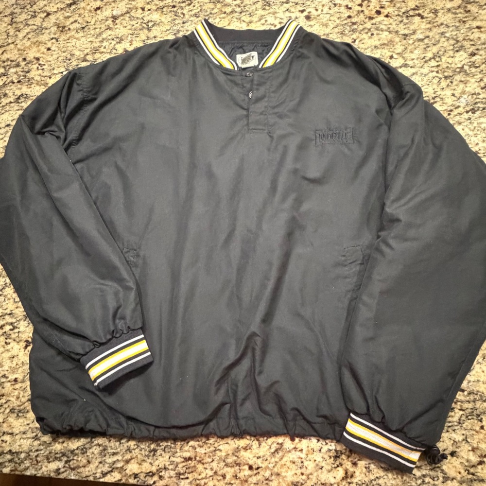 Vintage Best Buy Mobile Team Employee Windbreaker Pullover Black Mens 2XL Jacket